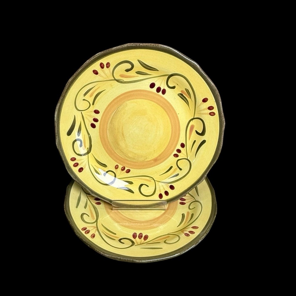Home Trends Italian Villa‎ 9" Salad Plates Stoneware Set of 2